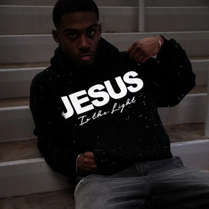 "Jesus Is The Light" Rhinestone Hoodie
